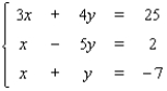 Use matrices to solve the system.   A)    B)    C)    D) The equations are dependent E) No solution