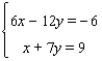 Solve the system   using the inverse method. A)    B)    C)    D) The system is inconsistent E) The equations are dependent