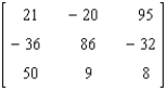 Find the determinant of the matrix.   A) - 392,544 B) - 1,570,176 C) - 98,136 D) - 392,545 E) 392,544