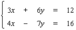 Use Cramer's rule, whenever possible, to solve the system.   A)    B)    C)    D) The equations are dependent. E) The system is inconsistent.