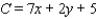 Find the maximum and minimum values of the objective function   on the region in the figure.   A) The maximum is   at   , The minimum is   at   . B) The maximum is   at   , The minimum is   at   . C) The maximum is   at   , The minimum is   at   . D) The maximum is   at   , The minimum is   at   . E) The maximum is   at   , The minimum is   at   .