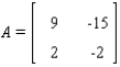 Let   be the identity matrix of order 2, and let   . Find the polynomial   for the given matrix A in order to find the zeros of   . (In the study of matrices,   is the characteristic polynomial of A, and the zeros of   are the characteristic values (eigenvalues)  of A.)    A)    B)    C)    D)    E)   