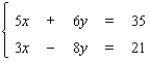 Use Cramer's rule, whenever possible, to solve the system.   A)    B)    C)    D) The equations are dependent. E) The system is inconsistent.