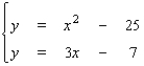 Use the method of substitution to solve the system.   A) ( - 3, -16 )  B) ( - 3, -16 ) , ( 6, 11 )  C) ( 6, 11 )  D) ( - 3, -16 ) , ( 5, 11 )  E) no solution