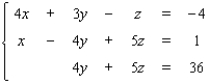 Use matrices to solve the system.   A)    B)    C)    D) The system is inconsistent E) The equations are dependent