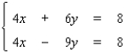 Use Cramer's rule, whenever possible, to solve the system.   A)    B)    C)    D) The equations are dependent. E) The system is inconsistent.