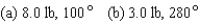 <strong>The magnitudes and directions of two forces acting at a point P are given in (a) and (b). Approximate the magnitude and direction of the resultant vector. Round the answer to the nearest integer. </strong> A) B) C) D) E)