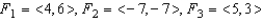 If forces F<sub> 1 </sub>, F<sub> </sub><sub>2 </sub>,..., F<sub> n</sub><sub> </sub> act at a point P, the net (or resultant)  force F is the sum   If   the forces are said to be in equilibrium. The given forces act at the origin O of an xy-plane. a)  Find the net force F. B )  Find an additional force G such that equilibrium occurs.   A)    B)    C)    D)    E)   