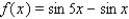 Shown in the figure is a graph of the function f for   . Use a sum-to-product formula to help find the first two x-intercepts.     A)    B)    C)    D)    E)   