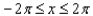 A graph of   for   is shown in the figure. Find the exact values of the x-intercepts.   A)    B)    C)    D)    E)   