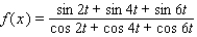 Use the graph of f to find the simplest expression g(x)  such that the equation f (x)  = g (x)  is an identity.     A)    B)    C)    D)    E)   