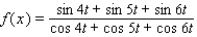 Use the graph of f to find the simplest expression g(x)  such that the equation f (x)  = g (x)  is an identity.     A)    B)    C)    D)    E)   