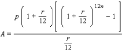 If monthly payments p are deposited in a savings account paying an annual interest rate r, then the amount A in the account after n years is given by:   Estimate n for p = 90, r = 0.08 and A = $259,153. A)    B)    C)    D)    E)   