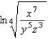 Express in terms of logarithms of x, y, or z.   A)    B)    C)    D)    E)   