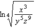 Express in terms of logarithms of x, y, or z.   A)    B)    C)    D)    E)   