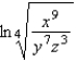 Express in terms of logarithms of x, y, or z.   A)    B)    C)    D)    E)   