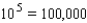 Change to logarithmic form.   A) ln 100,000 = 6 B) ln 100,000 = 5 C) log 5 = 500,000 D) log 100,000 = 5 E) log 100,000 = 6
