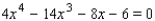 Applying the first theorem on bounds for real zeros of polynomials, determine the smallest and largest integers that are upper and lower bounds, respectively, for the real solutions of the equation. With the aid of a graphing utility, discuss the validity of the bounds.   A) The upper bound is   , the lower bound is   . B) The upper bound is   , the lower bound is   . C) The upper bound is   , the lower bound is   . D) The upper bound is   , the lower bound is   . E) The upper bound is   , the lower bound is   .