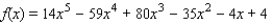 Find a factored form with integer coefficients of the polynomial f shown in the figure.     A)    B)    C)    D)    E)   