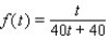 Salt water of concentration 0.1 pound of salt per gallon flows into a large tank that initially contains 40 gallons of pure water. If the flow rate of salt water into the tank is 5 gal/min, find a formula for the salt concentration   (in lb/gal)  after t minutes. A)    B)    C)    D)    E)   