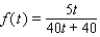 Salt water of concentration 0.1 pound of salt per gallon flows into a large tank that initially contains 40 gallons of pure water. If the flow rate of salt water into the tank is 5 gal/min, find a formula for the salt concentration   (in lb/gal)  after t minutes. A)    B)    C)    D)    E)   