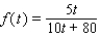Salt water of concentration 0.1 pound of salt per gallon flows into a large tank that initially contains 40 gallons of pure water. If the flow rate of salt water into the tank is 5 gal/min, find a formula for the salt concentration   (in lb/gal)  after t minutes. A)    B)    C)    D)    E)   