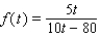 Salt water of concentration 0.1 pound of salt per gallon flows into a large tank that initially contains 40 gallons of pure water. If the flow rate of salt water into the tank is 5 gal/min, find a formula for the salt concentration   (in lb/gal)  after t minutes. A)    B)    C)    D)    E)   