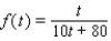 Salt water of concentration 0.1 pound of salt per gallon flows into a large tank that initially contains 40 gallons of pure water. If the flow rate of salt water into the tank is 5 gal/min, find a formula for the salt concentration   (in lb/gal)  after t minutes. A)    B)    C)    D)    E)   
