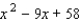 A polynomial f ( x )  with real coefficients and leading coefficient 1 has the given zero and degree. Express f ( x )  as a product of linear and quadratic polynomials with real coefficients that are irreducible over R.   A)    B)    C)    D)    E)   