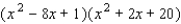 A polynomial f ( x )  with real coefficients and leading coefficient 1 has the given zeros and degree. Express f ( x )  as a product of linear and quadratic polynomials with real coefficients that are irreducible over R.   A)    B)    C)    D)    E)   
