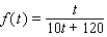 Salt water of concentration 0.1 pound of salt per gallon flows into a large tank that initially contains 72 gallons of pure water. If the flow rate of salt water into the tank is 6 gal/min, find a formula for the salt concentration   (in lb/gal)  after t minutes. A)    B)    C)    D)    E)   