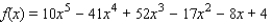 Find a factored form with integer coefficients of the polynomial f shown in the figure.     A)    B)    C)    D)    E)   