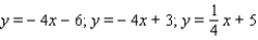 Sketch the graphs of the lines on the same coordinate plane.   A)    B)    C)    D)    E)   