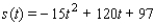 An object is projected vertically upward from the top of a building with an initial velocity of   ft/sec. Its distance   in feet above the ground after   seconds is given by the equation   Find its maximum distance above the ground. A)    ft B)    ft C)    ft D)    ft E)    ft