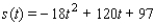 An object is projected vertically upward from the top of a building with an initial velocity of   ft/sec. Its distance   in feet above the ground after   seconds is given by the equation   Find its maximum distance above the ground. A)    ft B)    ft C)    ft D)    ft E)    ft