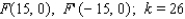Find an equation for the set of points in an xy-plane such that the difference of the distances from F and F ' is k.   A)    B)    C)    D)    E)   