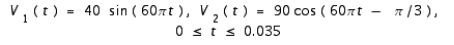 Lissajous figures are used in the study of electrical circuits to determine the phase difference   between a known voltage   and an unknown voltage   having the same frequency. The voltages are graphed parametrically as   and   . If   is acute, then   where y<sub> </sub><sub>int</sub><sub> </sub> is the nonnegative y -intercept and y<sub> max </sub> is the maximum y -value on the curve. Graph the parametric curve and use the graph to approximate   in degrees if   A)    B)    C)    D)    E)   