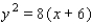 Find an equation of the parabola that satisfies the condition. Vertex   , focus   A)    B)    C)    D)    E)   