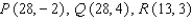 Find an equation for the parabola that has a horizontal axis and passes through the given points.   A)    B)    C)    D)    E)   