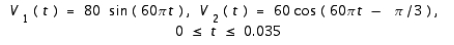 Lissajous figures are used in the study of electrical circuits to determine the phase difference   between a known voltage   and an unknown voltage   having the same frequency. The voltages are graphed parametrically as   and   . If   is acute, then   where y<sub> </sub><sub>int</sub><sub> </sub> is the nonnegative y -intercept and y<sub> max </sub> is the maximum y -value on the curve. Graph the parametric curve and use the graph to approximate   in degrees if   A)    B)    C)    D)    E)   