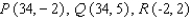 Find an equation for the parabola that has a horizontal axis and passes through the given points.   A)    B)    C)    D)    E)   