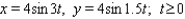 Shown in the figure is the Lissajous figure given by   Find the period of the figure - that is, the length of the smallest t-interval that traces the curve.   A)    B)    C)    D)    E)   