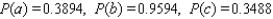 A man is 50 years old and a woman is 41 years old. The probability that the man will be alive in 10 years is 0.71, whereas the probability that the woman will be alive 10 years from now is 0.86. Assume that their life expectancies are unrelated. A. Find the probability that they will both be alive 10 years from now. B. Find the probability that neither one will be alive 10 years from now. C. Find the probability that at least one of the two will be alive 10 years from now. A) B) C) D) E)