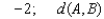 The two given numbers are coordinates of points   and   , respectively, on a coordinate line. Express the indicated statement as an inequality involving the absolute value symbol.   ,   is at least   A)    B)    C)    D)    E)   