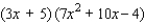 Express as a polynomial.   A) 65x<sup> 3 </sup> - 21x<sup> 2 </sup> + 27x - 20 B) 65x<sup> 3 </sup> - 30x<sup> 2 </sup> + 27x - 20 C) 21x<sup> 3 </sup> + 30x<sup> 2 </sup> + 27x - 20 D) 21x<sup> 3 </sup> + 65x<sup> 2 </sup> + 38x - 20 E) 21x<sup> 3 </sup> + 30x<sup> 2 </sup> + 38x - 20