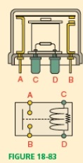 Referring to the following figure (Figure 18-83) , Technician A says to test the relay, one should place ohmmeter leads on terminals C and D of the relay.Technician B says testing terminals C to D should show less than 2 ohms of resistance.Who is correct?   A) Technician A B) Technician B C) Both A and B D) Neither A nor B