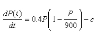 Consider the differential equation   as a model for a fish population, where   is measured in weeks and   is a constant.For what values of does the fish population always die out?  