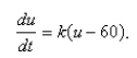Select the correct Answer: for each question. -Newton's Law of Cooling states that the rate of cooling of an object is proportional to the temperature difference between the object and its surroundings.Suppose that a roast turkey is taken from an oven when its temperature has reached   and is placed on a table in a room where the temperature is   If   is the temperature of the turkey after   minutes, then Newton's Law of Cooling implies that   This could be solved as a separable differential equation.Another method is to make the change of variable   If the temperature of the turkey is   after half an hour, what is the temperature after 35 min? A)    B)    C)    D)    E)   