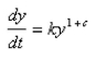 Select the correct Answer: for each question. -  be a positive number.A differential equation of the form   where   is a positive constant is called a doomsday equation because the exponent in the expression   is larger than the exponent 1 for natural growth.An especially prolific breed of rabbits has the growth term .If such rabbits breed initially and the warren has rabbits after months, then when is doomsday? A)    B)    C)    D)    E)   