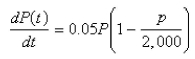 Suppose that a population grows according to a logistic model with carrying capacity   and   per year.Choose the logistic differential equation for these data. A)    B)    C)    D)    E)   